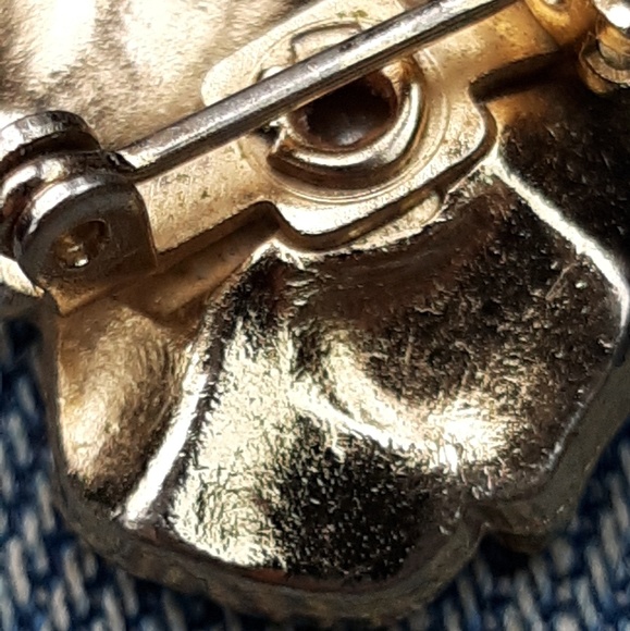 1940's 18k gold brooch with pearl - Picture 3 of 3